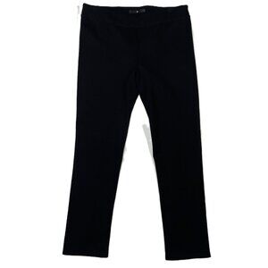 Jarbo Thick Ponte Knit Leggings Black Seamed Back Cropped Size L